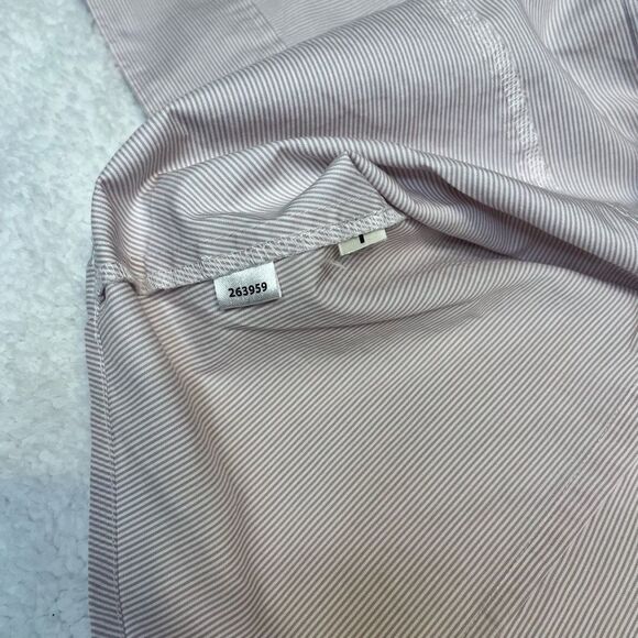 Ann Taylor Factory Petite Striped 3/4 Sleeve Ruffle Front Blouse Size 0P - Picture 6 of 7